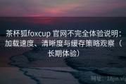 茶杯狐foxcup 官网不完全体验说明：加载速度、清晰度与缓存策略观察（长期体验）