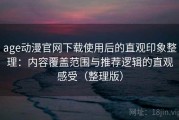 age动漫官网下载使用后的直观印象整理：内容覆盖范围与推荐逻辑的直观感受（整理版）