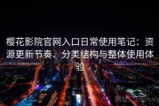 樱花影院官网入口日常使用笔记：资源更新节奏、分类结构与整体使用体验