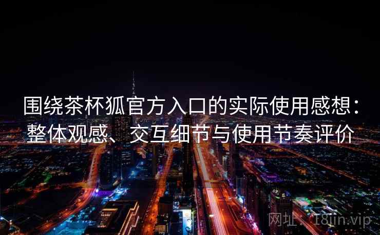 围绕茶杯狐官方入口的实际使用感想：整体观感、交互细节与使用节奏评价